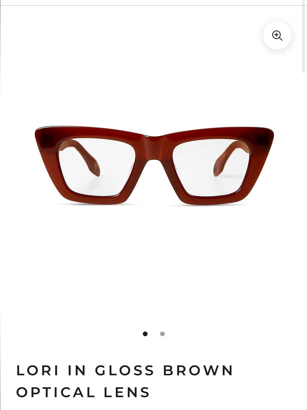 Lori Gloss Brown Cat-Eye Optical Glasses (clear lenses)